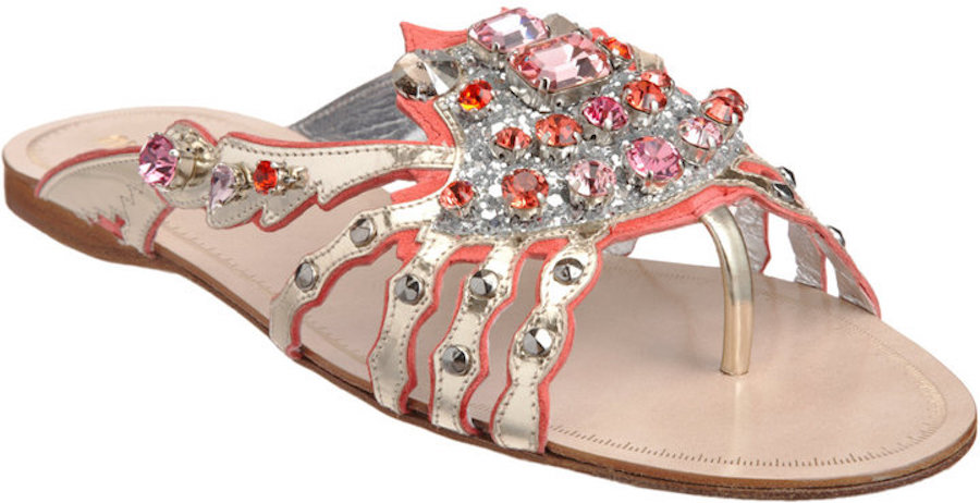 MiuMiuEmbellishedCrabSandal