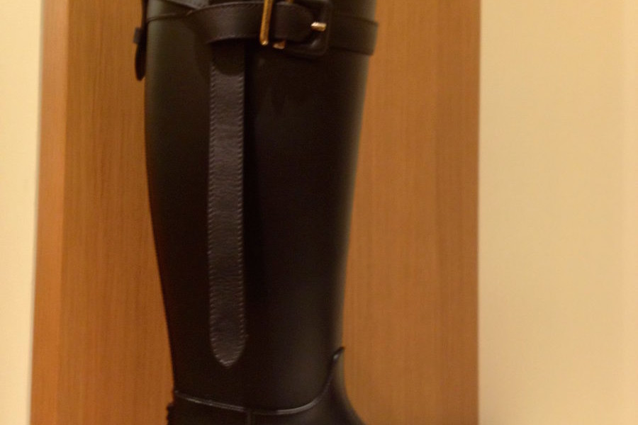 Burberry Black Boot Gold Buckle